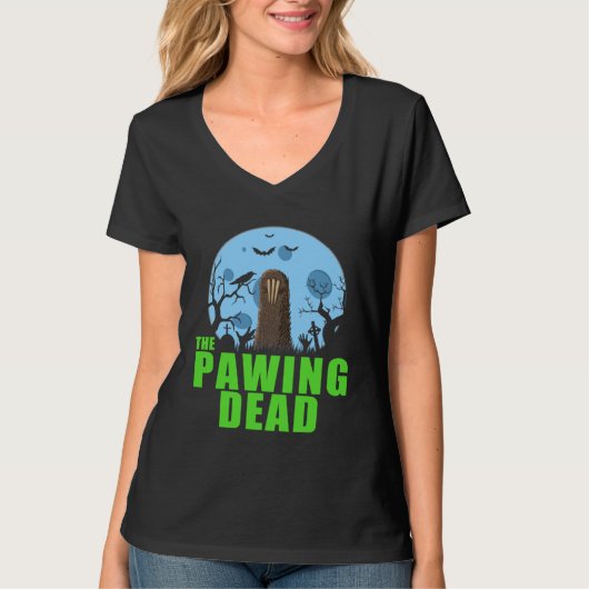 The Pawing Dead  Zombie Sloth Paw Halloween Costum T-shirt (Voorkant)