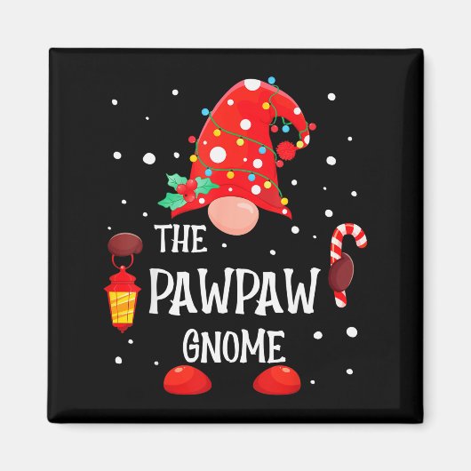 The Pawpaw Gnome Matching Family Christmas Gnome P Magneet (Voorkant)