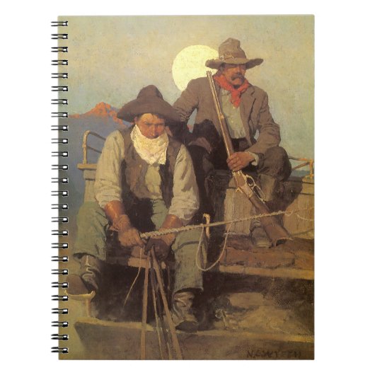 The Pay Stage by NC Wyeth,  Cowboys Notitieboek (Voorkant)