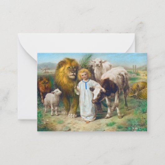 The Peace, 1896, door William Strutt Notitiekaartje (Voorkant)