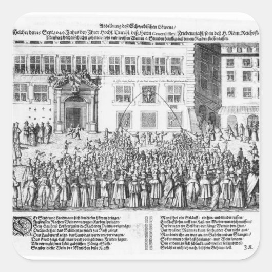 The Peace of Neurenberg, 25 september 1649 Vierkante Sticker (Voorkant)