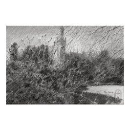 The Peace Palace – Graphite Landscape Elegance Perfect Poster