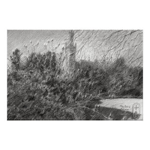 The Peace Palace – Graphite Landscape Elegance Perfect Poster