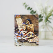 "The Peace Pipe" van Charles M Russell Briefkaart (Staand voorkant)