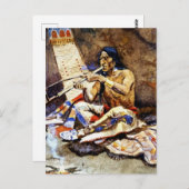 "The Peace Pipe" van Charles M Russell Briefkaart (Voorkant / Achterkant)