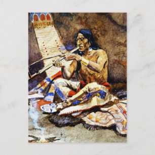 "The Peace Pipe" van Charles M Russell Briefkaart