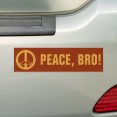 The Peace Stache custom text bumpersticker (Op auto)
