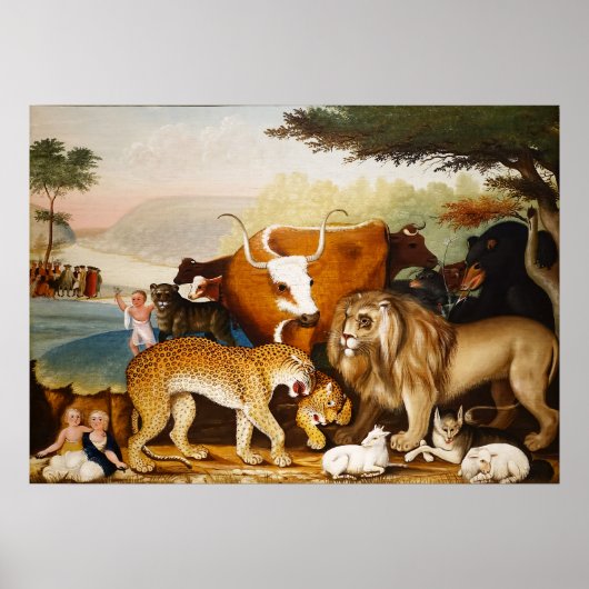 The Peaceable Kingdom door Edward Hicks Poster (Voorkant)