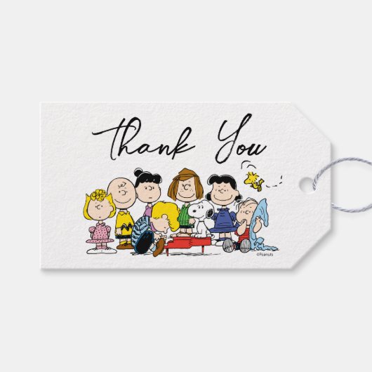 The Peanuts Gang | Baby Shower Cadeaulabel (Voorkant (Horizontaal))