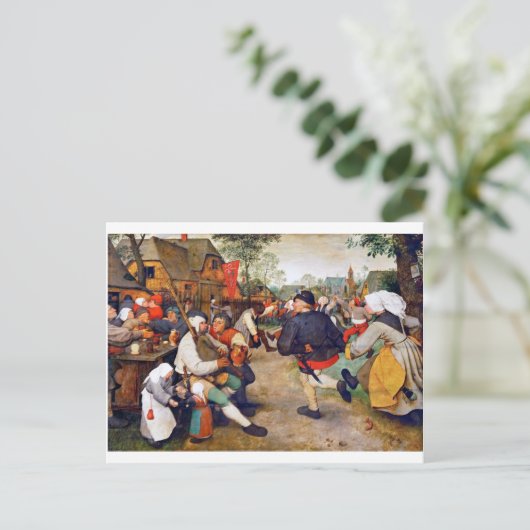The Peasant Dance, Pieter Bruegel Briefkaart (Staand voorkant)