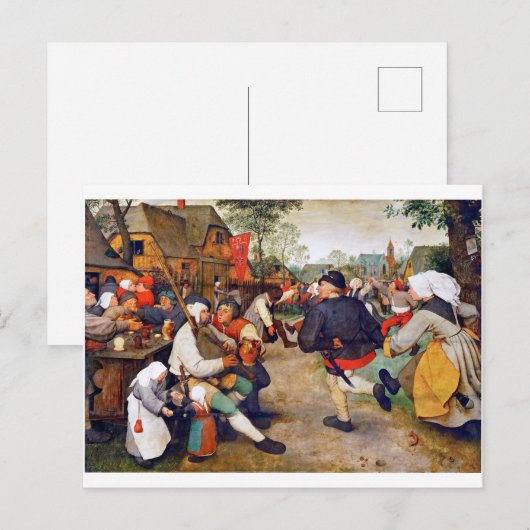 The Peasant Dance, Pieter Bruegel Briefkaart (Voorkant / Achterkant)