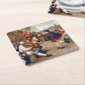 The Peasant Dance, Pieter Bruegel Kartonnen Onderzetters (Schuin)