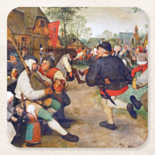 The Peasant Dance, Pieter Bruegel Kartonnen Onderzetters