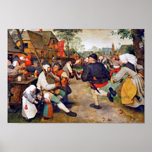 The Peasant Dance, Pieter Bruegel Poster (Voorkant)