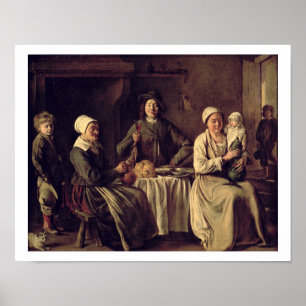 The Peasant Family, 1642 (olie op doek) Poster