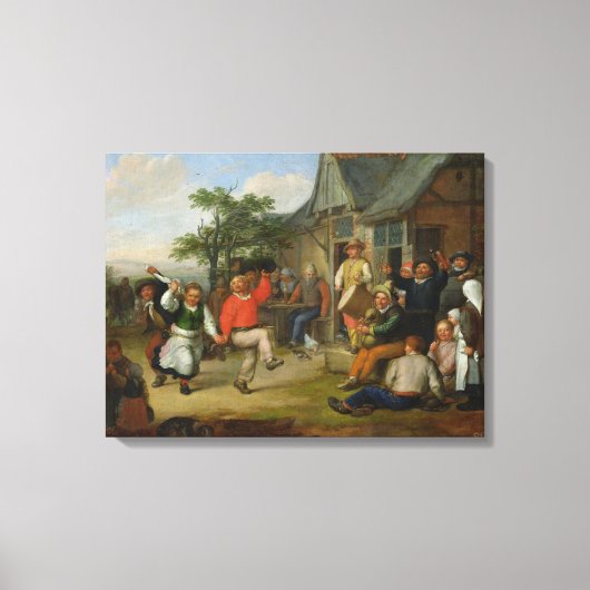 The Peasants' Dance, 1678 Canvas Afdruk (Voorkant)