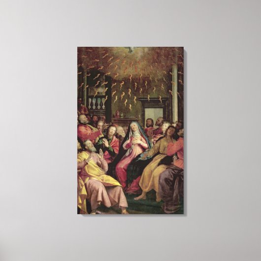 The Pentecost, c.1598 (olie op het paneel) Canvas Afdruk (Voorkant)