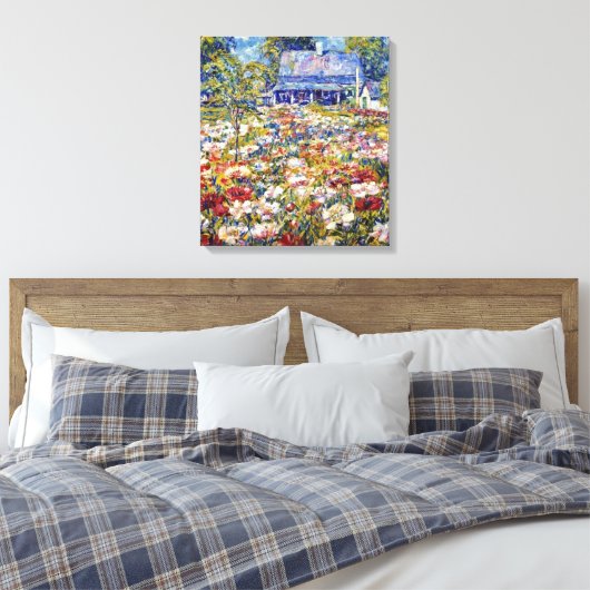 "The Peony Garden" Canvas Afdruk (Insitu (Slaapkamer))