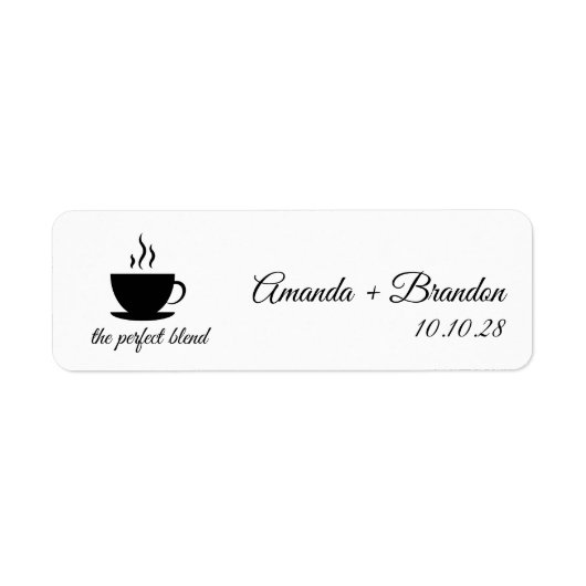 The Perfect Blend Coffee Script Wedding Favor Etiket (Voorkant)