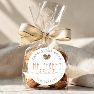 The Perfect Blend Coffee Trouw Bruiloftsfeest Ronde Sticker
