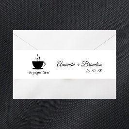The Perfect Blend Coffee Typografie Bruiloft Uitnodigingen Wikkel
