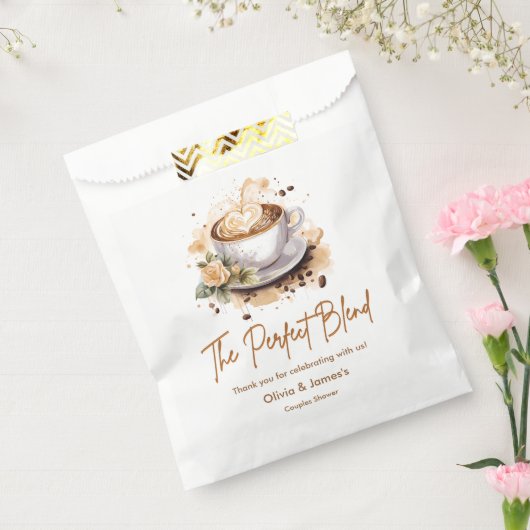 The Perfect Blend Coffee Wedding Couples Shower  Bedankzakje (Gezegeld)