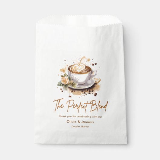 The Perfect Blend Coffee Wedding Couples Shower  Bedankzakje (Voorkant)