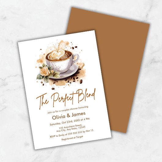 The Perfect Blend Coffee Wedding Couples Shower Kaart