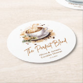 The Perfect Blend Coffee Wedding Couples Shower Ronde Kartonnen Onderzetter (Gebogen)