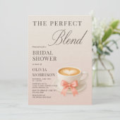 The Perfect Blend Coquette Coffee Bridal Shower Kaart (Staand voorkant)