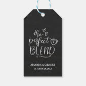The Perfect Blend Cute Script Chalkboard Wedding Cadeaulabel (Achterkant)