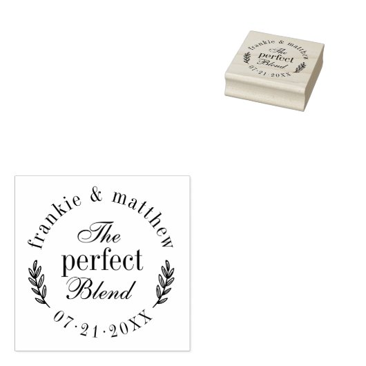 The Perfect Blend | Elegant Script bruiloft gunst Rubberstempel (Gestempeld)