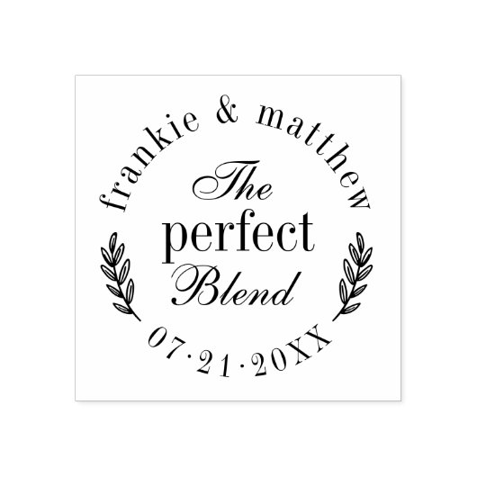 The Perfect Blend | Elegant Script bruiloft gunst Rubberstempel (Afrduk)