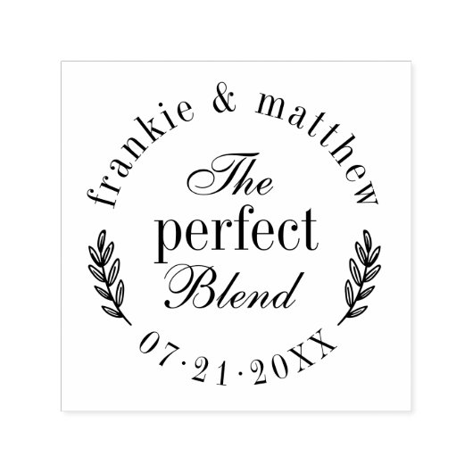 The Perfect Blend | Elegante Typografie Bruiloft Zelfinktende Stempel (Design)