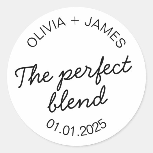 The Perfect Blend Labels | Ronde Witte Matte (Voorkant)