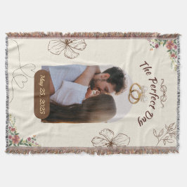 The Perfect Day Custom Wedding Pic w/Rings & Date Deken