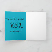 The perfect match couple name letter date blue sim kaart (Binnen)