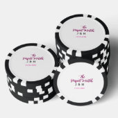 The perfect match pink black name date wedding cou poker chips (Opstapeling)