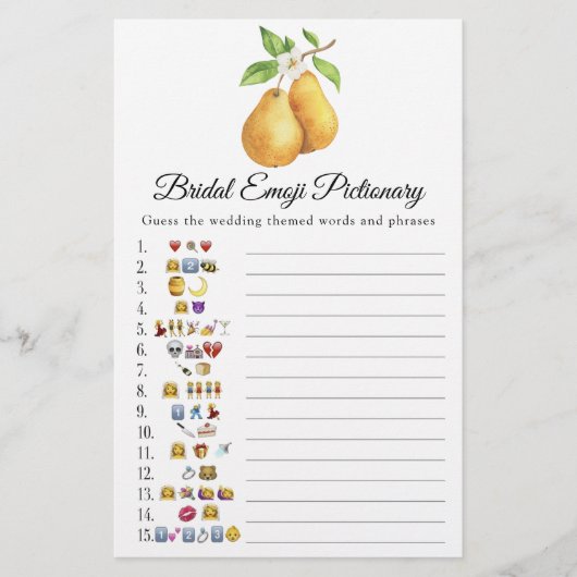 The perfect pair Bridal shower emoji pictionary (Voorkant)