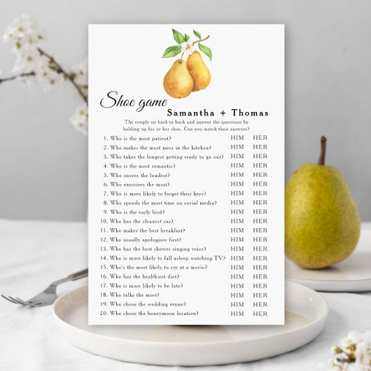 the perfect pair - bridal shower Shoe game