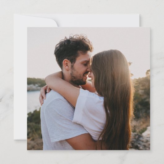 "The Perfect Pair" Green Pear Chic Trouwfoto Save The Date (Achterkant)