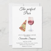 The Perfect Pair Wine and Pizza Bridal Shower Kaart (Voorkant)