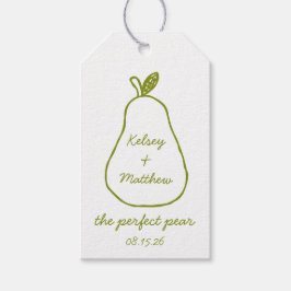 "The Perfect Pear" grillige chique huwelijksdouche Cadeaulabel