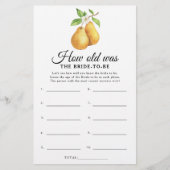 The perfect pear How old was the bride to be game (Voorkant)
