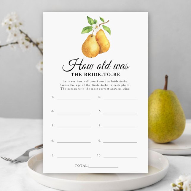 The perfect pear How old was the bride to be game (Creator heeft geüpload)