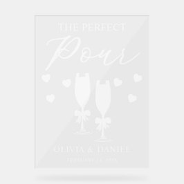 The Perfect Pour Custom Wedding Acryl Bord