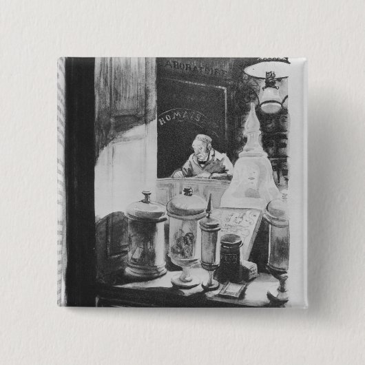 The Pharmacist Homais Vierkante Button 5,1 Cm (Voorkant)