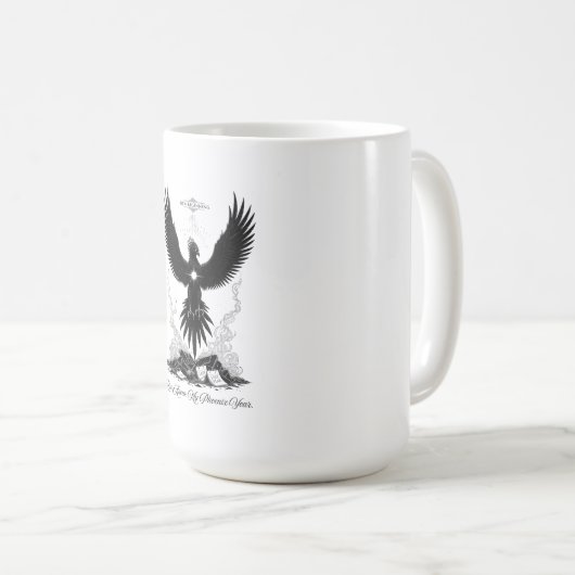 The Phoenix of Renewal T-Shirt Koffiemok (Voorkant rechts)