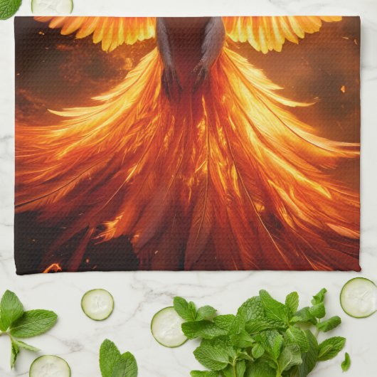 The Phoenix Reborn Theedoek (Gevouwen)