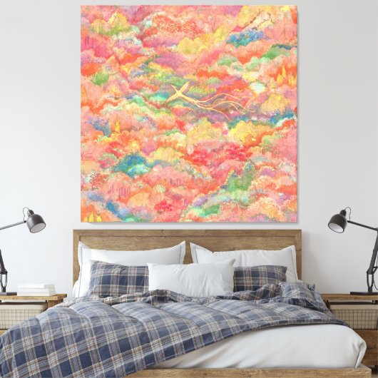 The Phoenix's Flight to Paradise Canvas Afdruk (Insitu (Slaapkamer))